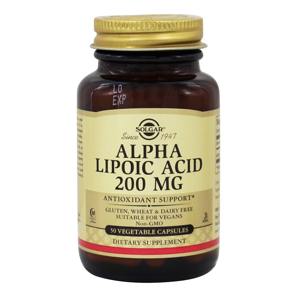 Ácido Alpha-Lipóico 200 mg. - Cápsulas vegetarianas 50 Solgar
