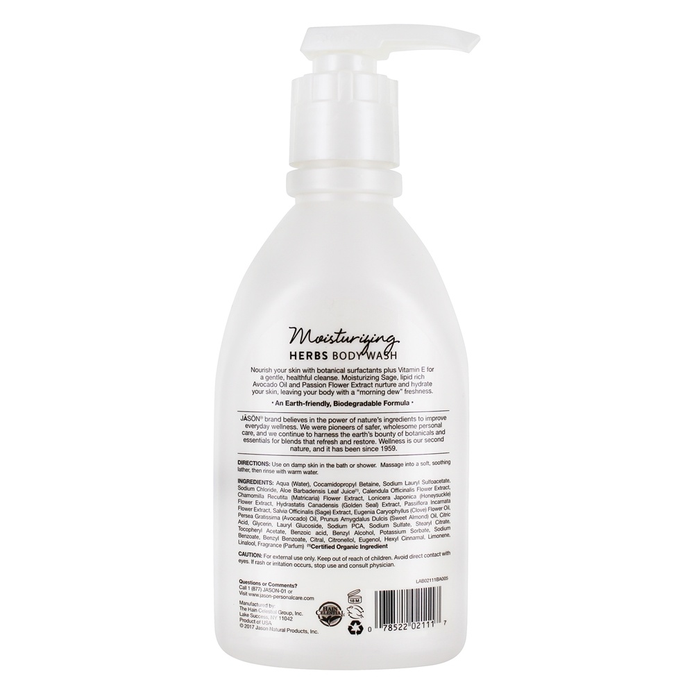 Lavagem Corporal Hidratante Com Vitamina E Ervas - 30 fl. oz. JASON Natural Products - Imagem 2