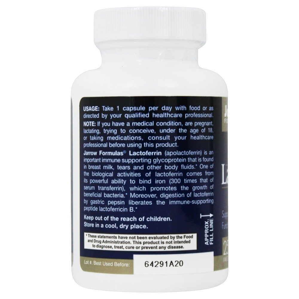 Lactoferrina 250 mg. - Cápsulas 60 Jarrow Formulas - Imagem 3