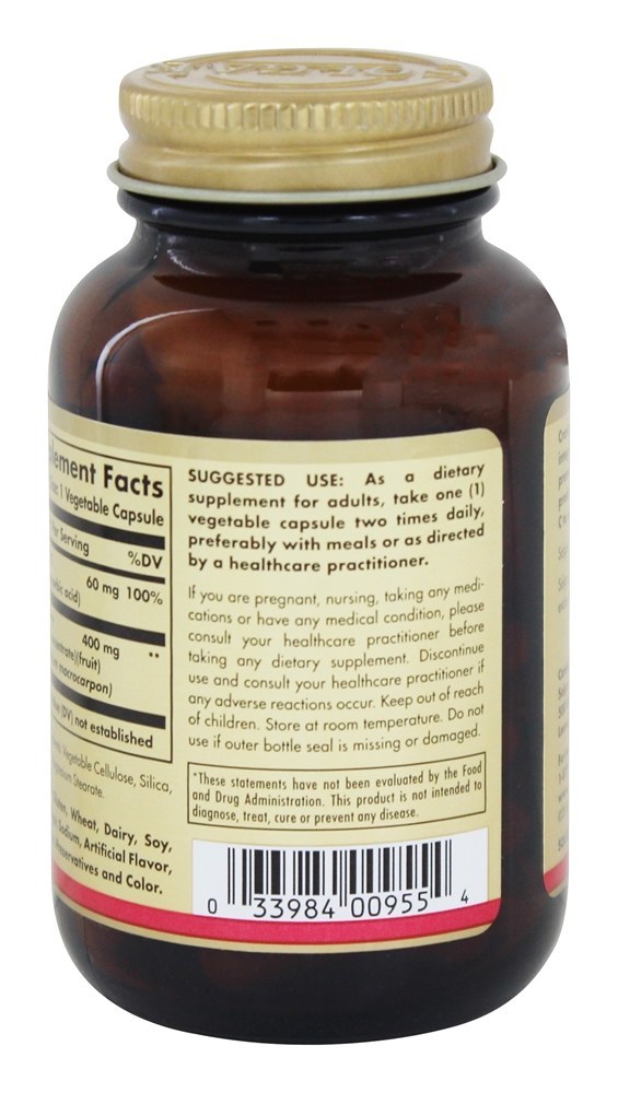Cranberry Natural Com Vitamina C - Cápsulas vegetarianas 60 Solgar - Imagem 3