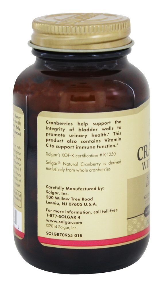 Cranberry Natural Com Vitamina C - Cápsulas vegetarianas 60 Solgar - Imagem 4