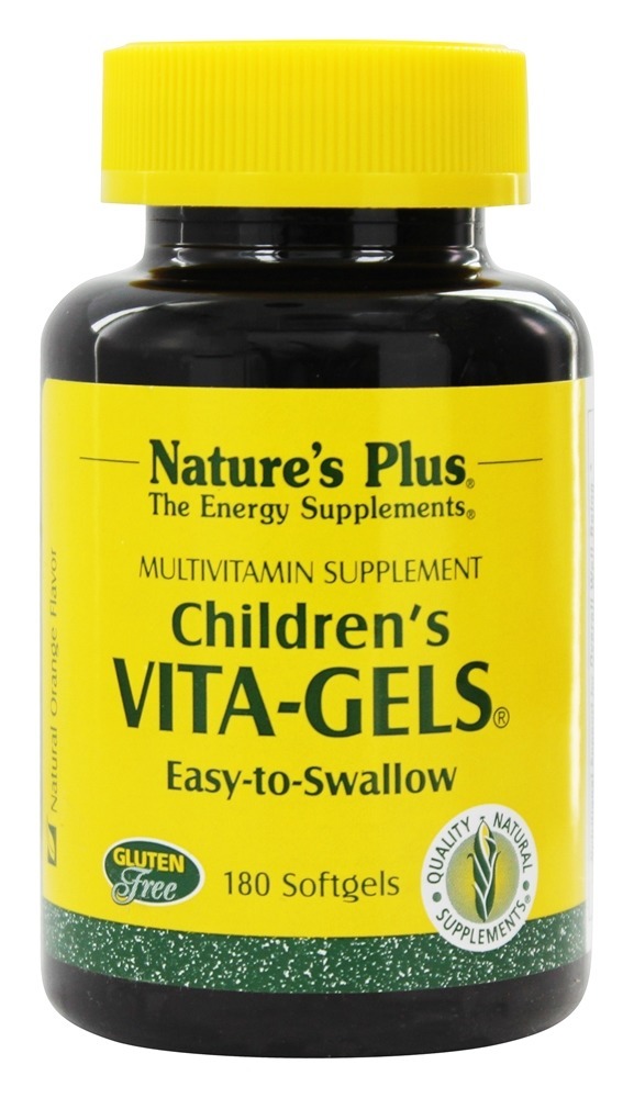 Gelatina Vita-Gels para Crianças Laranja - 180 Softgels Natures Plus