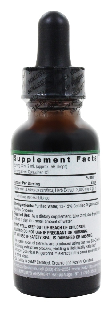 Álcool orgânico erva Motherwort - 1 fl. oz. Nature's Answer - Imagem 2