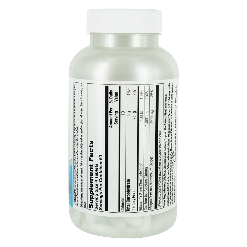 Cal-Citrate + D-3 & Mag - 240 Tablets Kal - Imagem 2