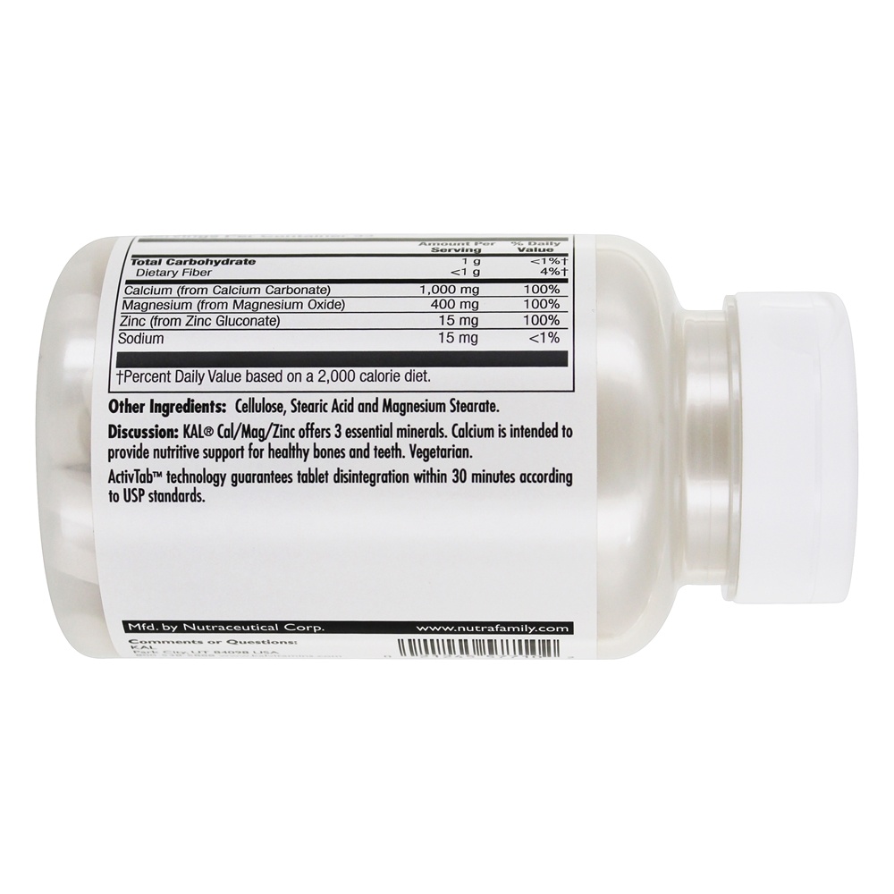 Cal/Mag/Zinco de Alta Potência - 100 Tablets Kal - Imagem 3