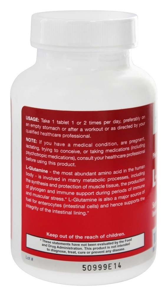 L-Glutamina 1000 mg. - 100 Tablets Jarrow Formulas - Imagem 3