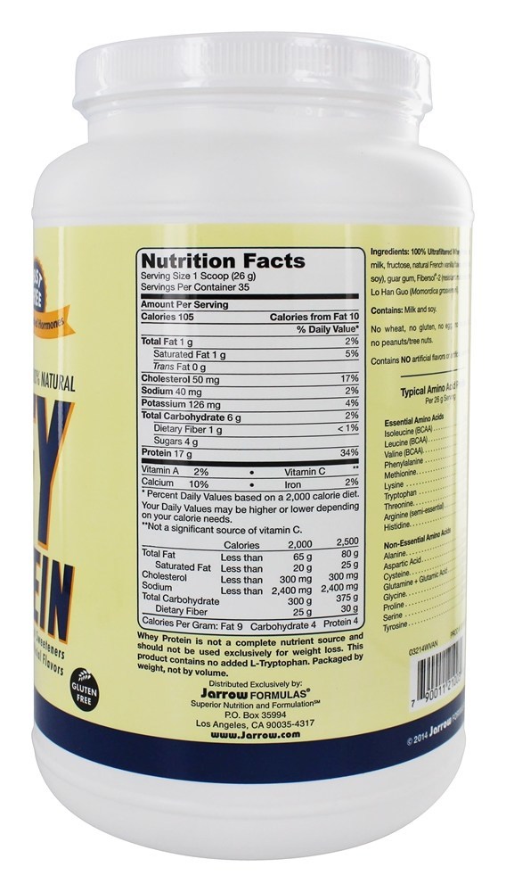 Soro de Baunilha Francês Proteína Whey Protein - 2 lbs. Jarrow Formulas - Imagem 2