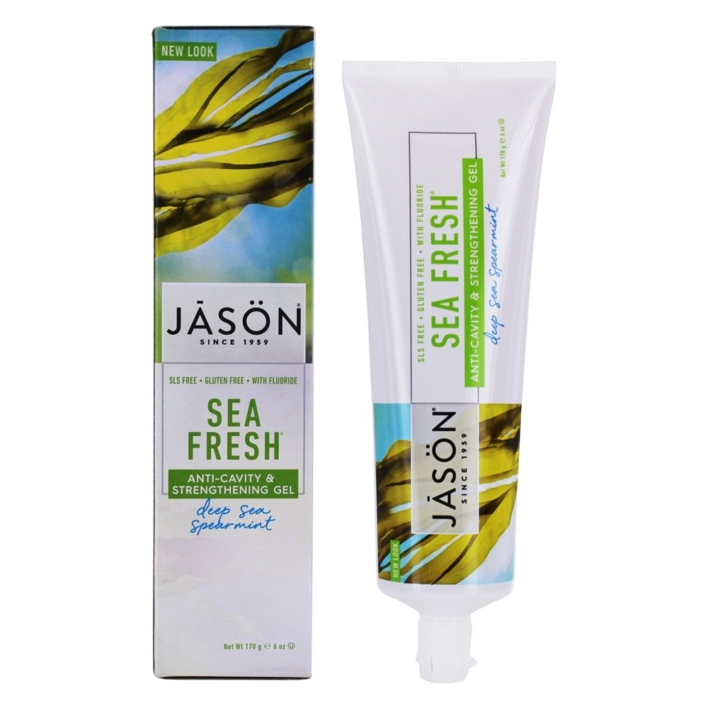 Sea Fresh Anti-Cavidade & Gel De Fortalecimento Com Hortelã Fluoreto Do Mar Profundo - 6 oz. JASON Natural Products