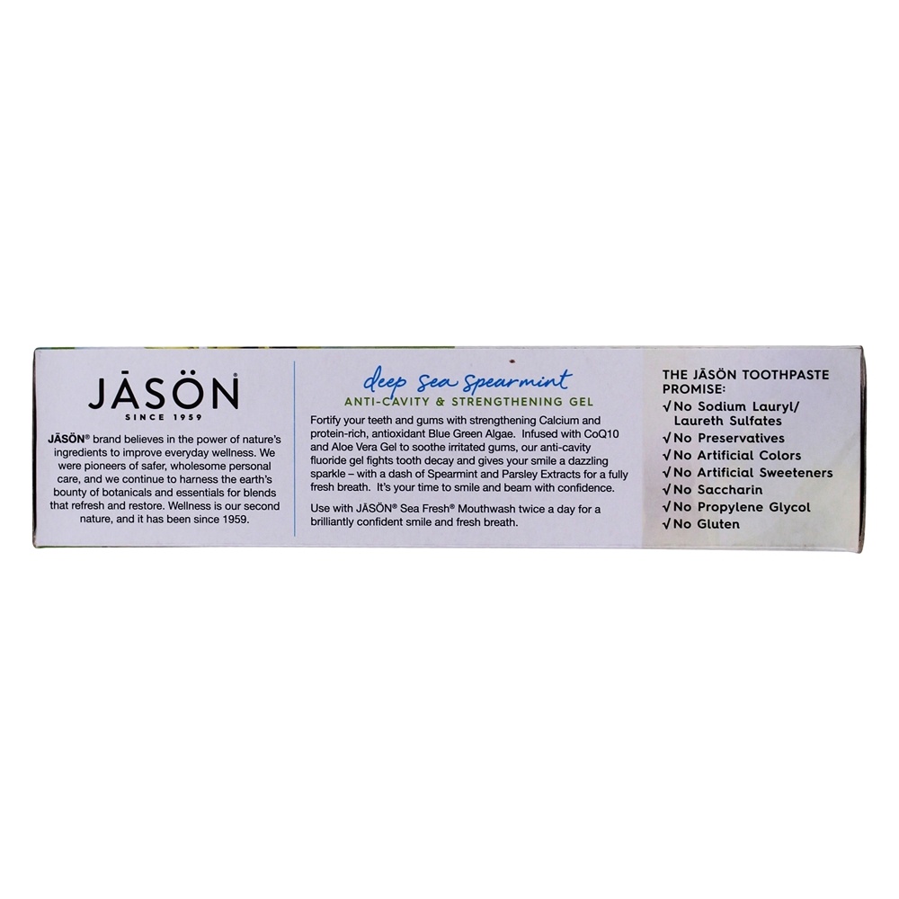 Sea Fresh Anti-Cavidade & Gel De Fortalecimento Com Hortelã Fluoreto Do Mar Profundo - 6 oz. JASON Natural Products - Imagem 4