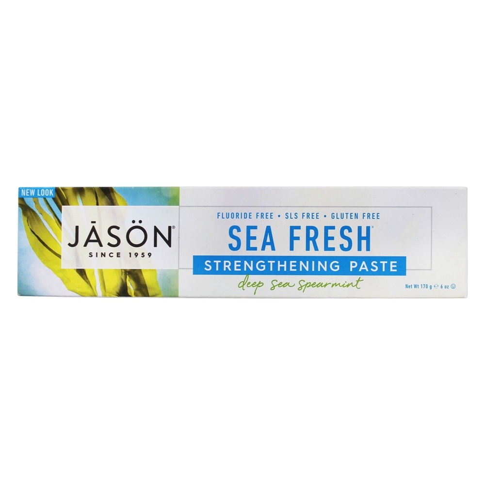 Sea Fresh Fluoride-Free fortalecimento Dente Pasta Deep Sea Spearmint - 6 oz. JASON Natural Products - Imagem 2
