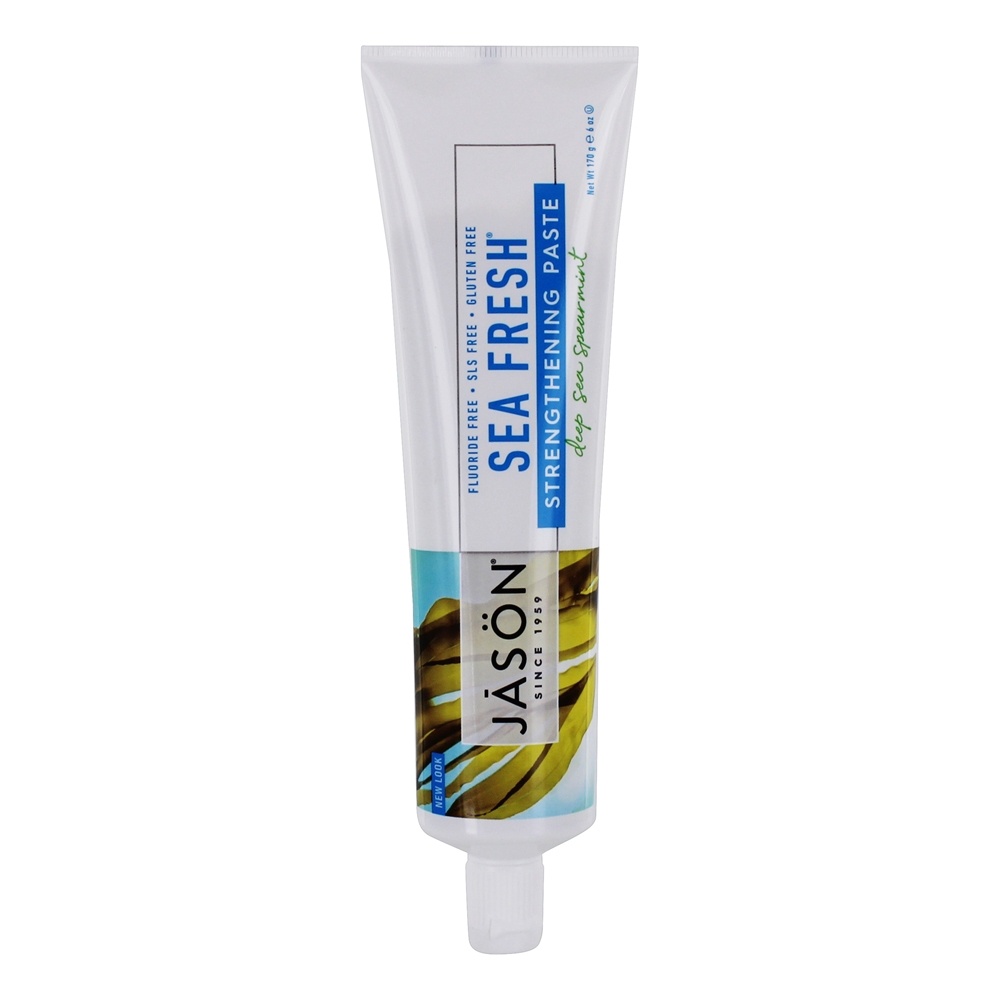 Sea Fresh Fluoride-Free fortalecimento Dente Pasta Deep Sea Spearmint - 6 oz. JASON Natural Products - Imagem 3