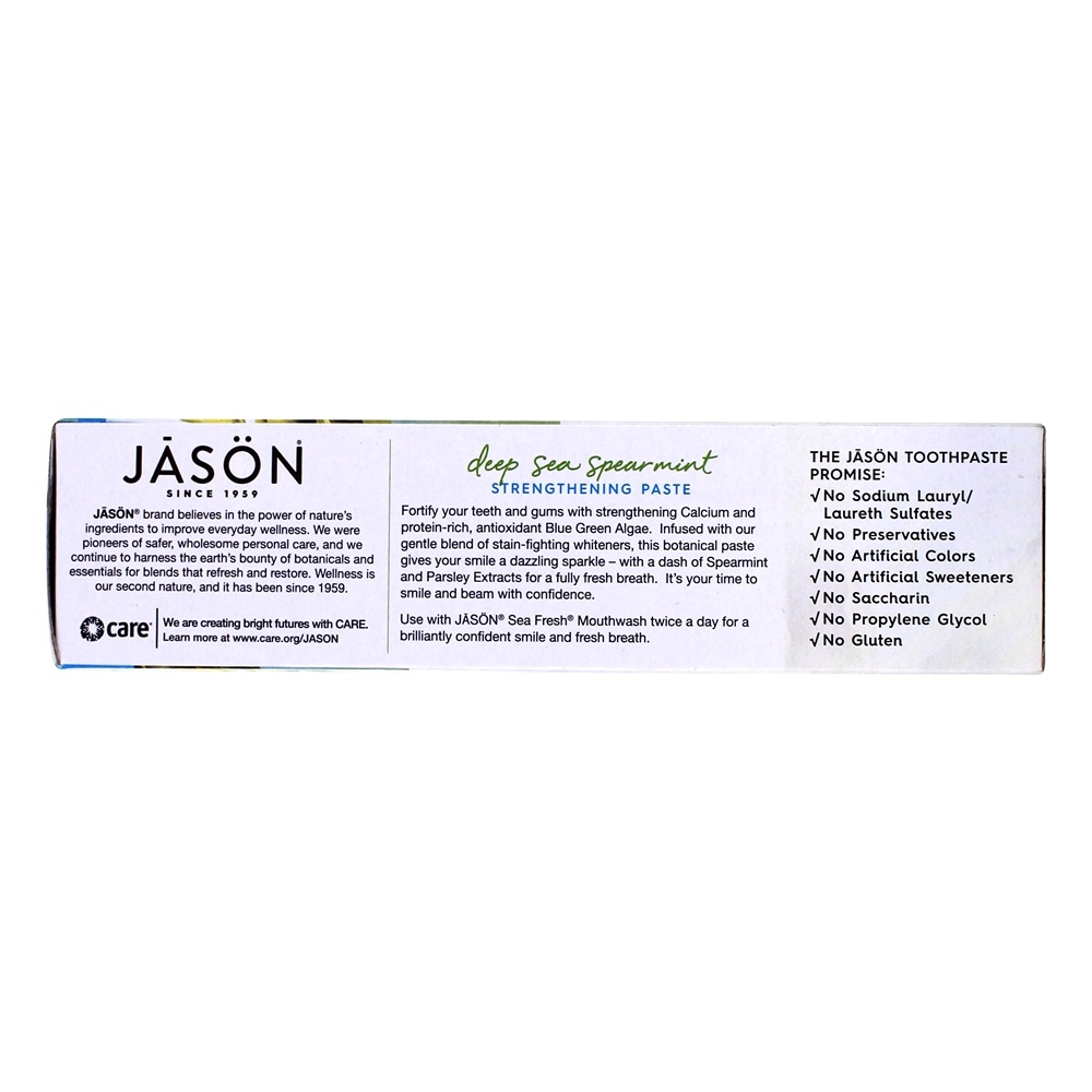 Sea Fresh Fluoride-Free fortalecimento Dente Pasta Deep Sea Spearmint - 6 oz. JASON Natural Products - Imagem 5