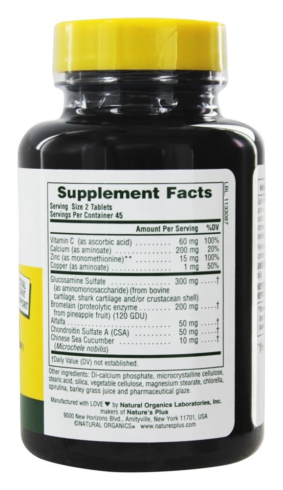 Connect-All Sulfato de Glucosamina - 90 Tablets Natures Plus - Imagem 2