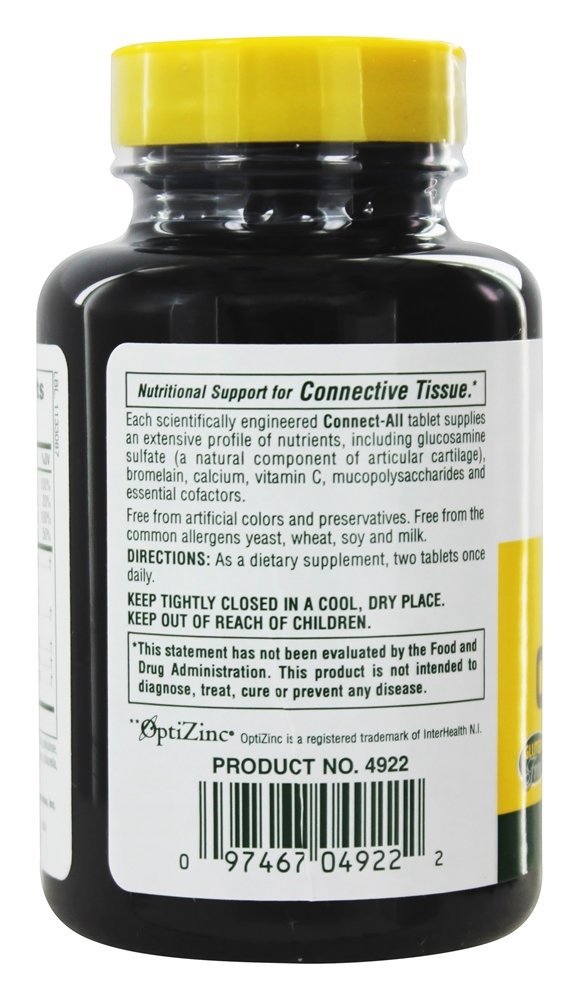 Connect-All Sulfato de Glucosamina - 90 Tablets Natures Plus - Imagem 3