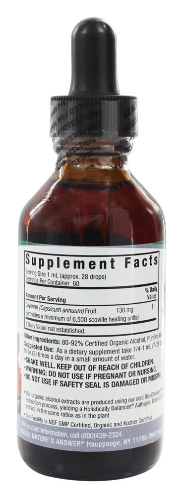 Álcool orgânico de fruta de caiena - 2 fl. oz. Nature's Answer - Imagem 2
