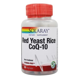 Arroz vermelho não irradiado de levedura CoQ-10 - Cápsulas vegetarianas 90 Solaray