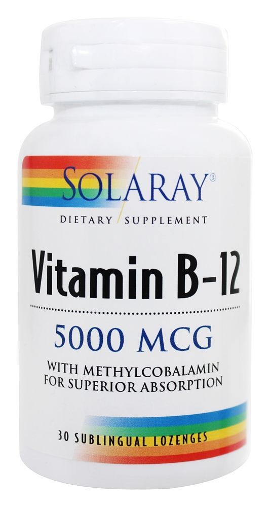 Vitamina B12 5000 mcg. - 30 Pastilhas Solaray