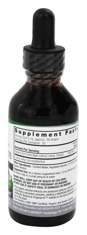 Álcool orgânico da casca interna do olmo escorregadiço - 2 fl. oz. Nature's Answer - Imagem 2