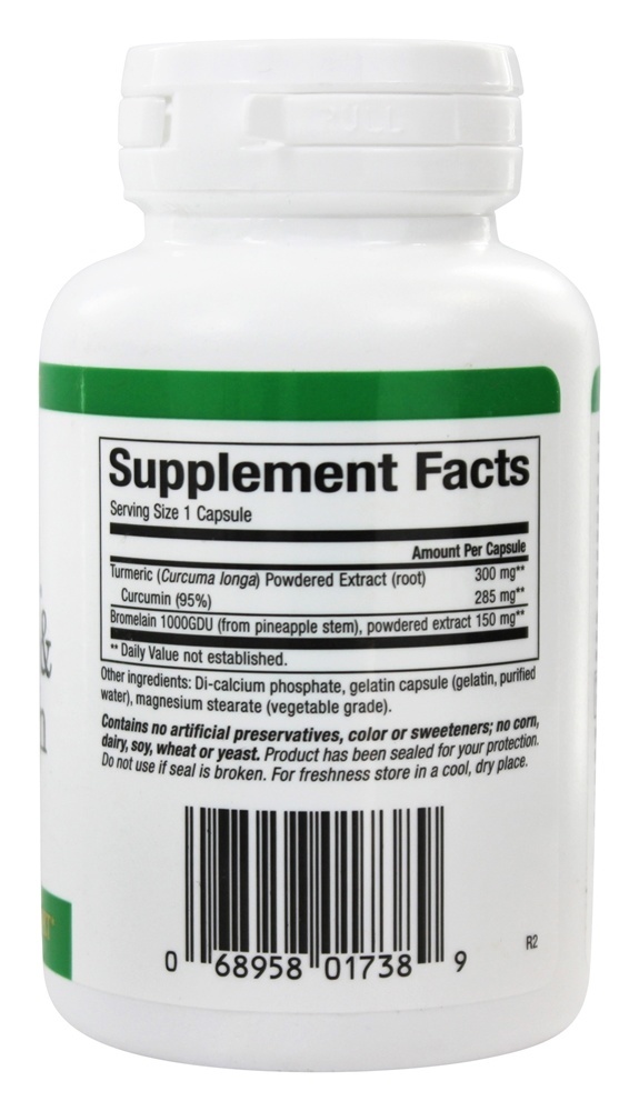 Curcuma & Bromelaína 450 mg. - Cápsulas 90 Natural Factors - Imagem 2