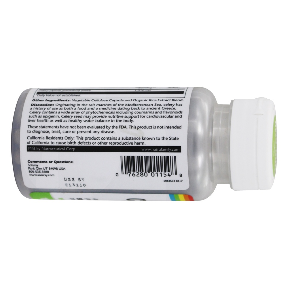 Semente de aipo 505 mg. - Cápsulas 100 Solaray - Imagem 3