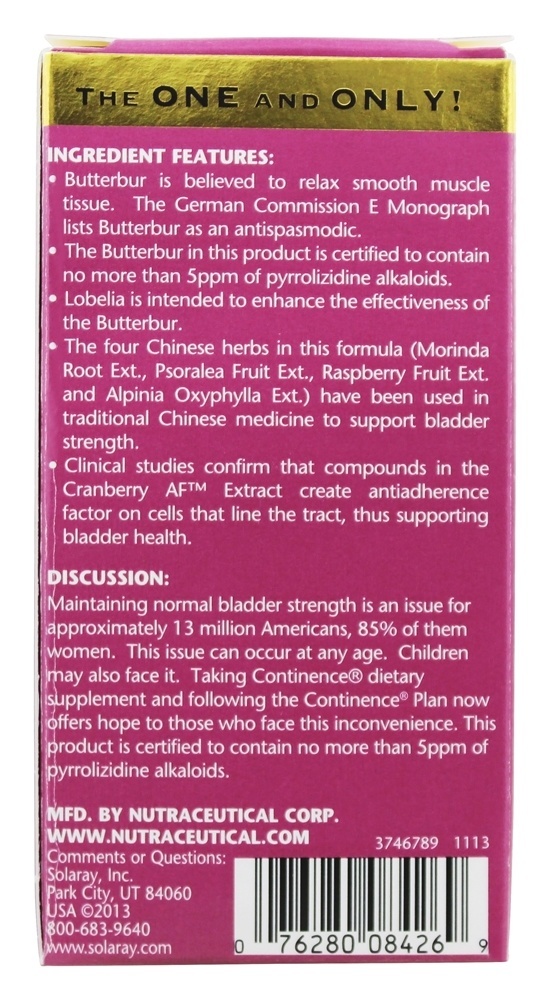 Continência Com Butterbur Potência Garantida Flowtrol - Cápsulas 60 Solaray - Imagem 3