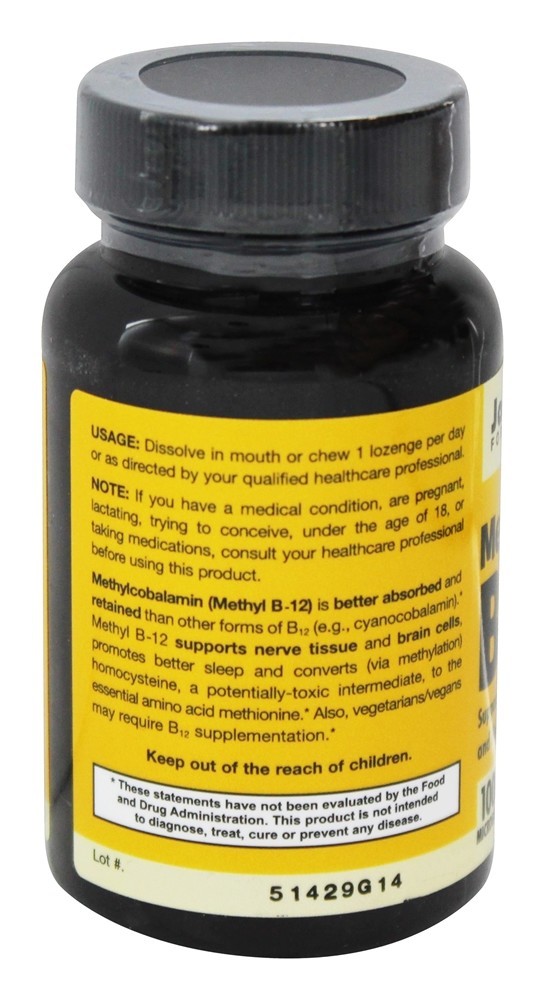 Metil B12 1000 mcg. - 100 Pastilhas Jarrow Formulas - Imagem 3