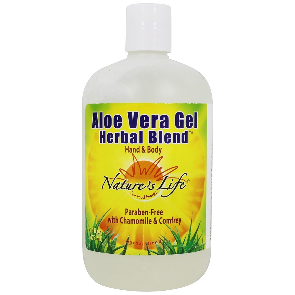 Aloés Vera Gel De ervas Misturar Com Camomila & Comfrey - 16 oz. Nature's Life