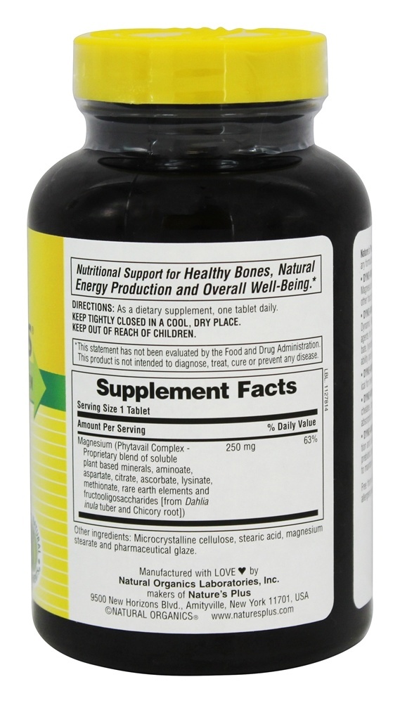 Dyno-Mins Magnésio 250 mg. - 90 Tablets Natures Plus - Imagem 2