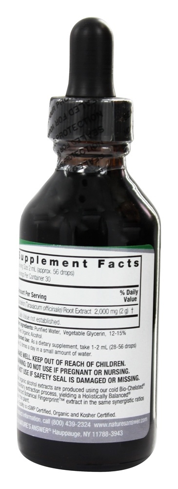 Álcool orgânico da raiz do dente-de-leão - 2 fl. oz. Nature's Answer - Imagem 3