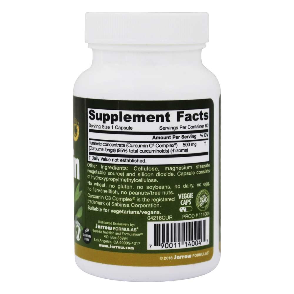 Curcumin-95 500 mg. - Cápsulas 60 Jarrow Formulas - Imagem 2