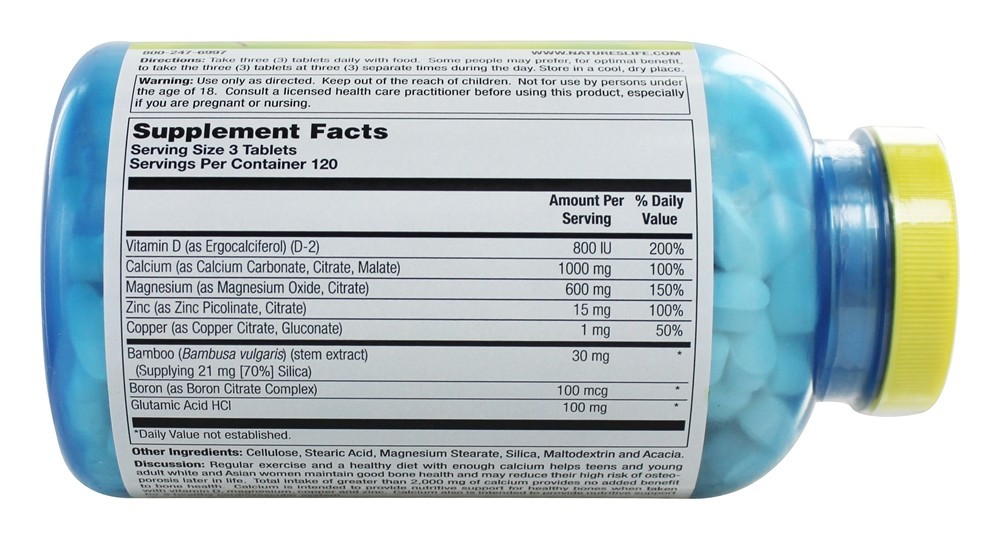 Cal Cavaquear Zinco Complexo - 360 Tablets Nature's Life - Imagem 2