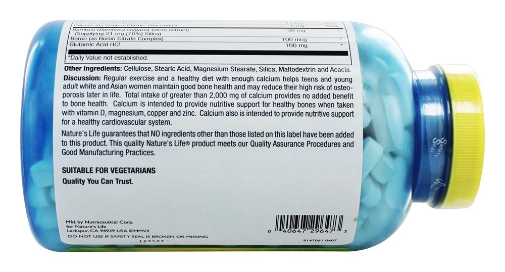 Cal Cavaquear Zinco Complexo - 360 Tablets Nature's Life - Imagem 3