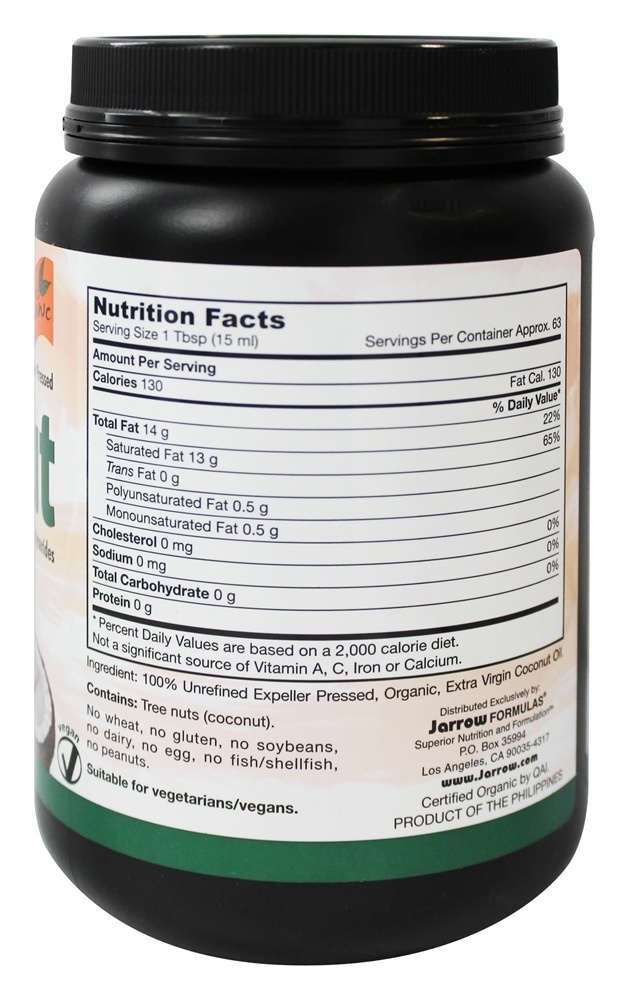 Óleo De Coco Extra Virgem Orgânico - 32 fl. oz. Jarrow Formulas - Imagem 2