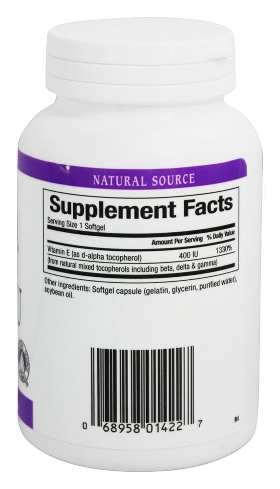 Vitamina E Misturada 100 % Natural Fonte 400 IU - 180 Softgels Natural Factors - Imagem 2