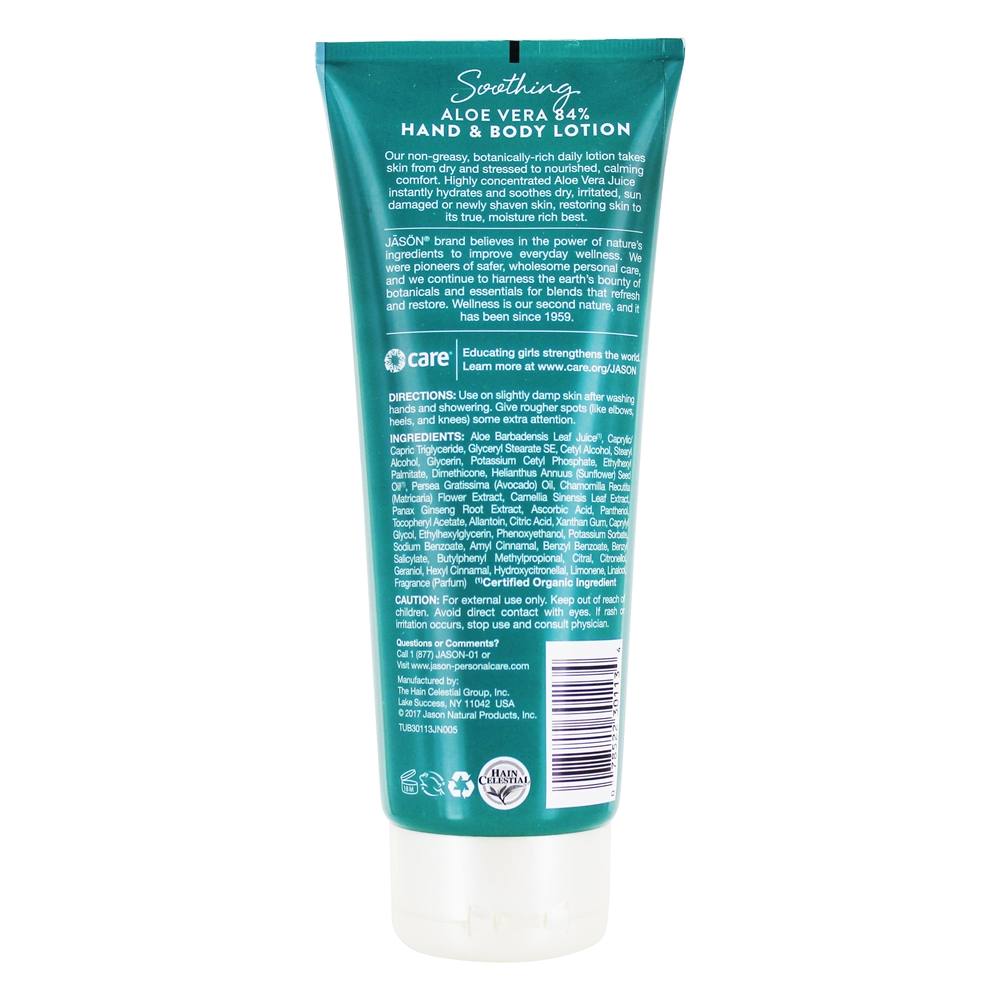 Loção Calmante para Mãos e Corpo Aloe Vera - 8 fl. oz. JASON Natural Products - Imagem 2
