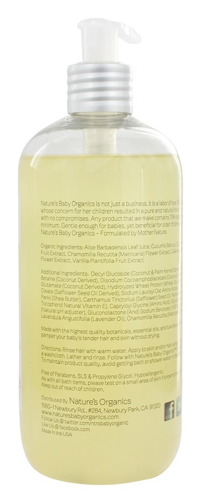 Shampoo e Lavagem Corporal Lavanda Camomila - 16 fl. oz. Nature's Ba - Imagem 2