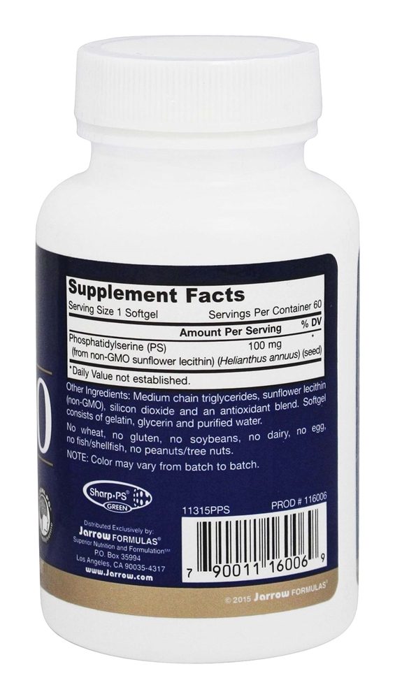 PS100 100 mg. - 60 Softgels Jarrow Formulas - Imagem 2