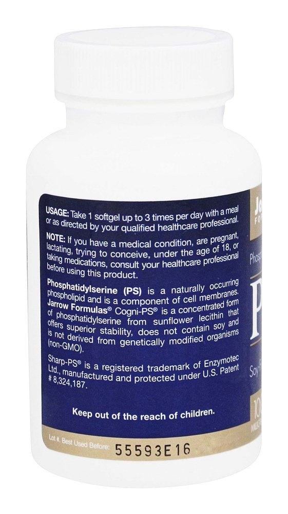 PS100 100 mg. - 60 Softgels Jarrow Formulas - Imagem 3
