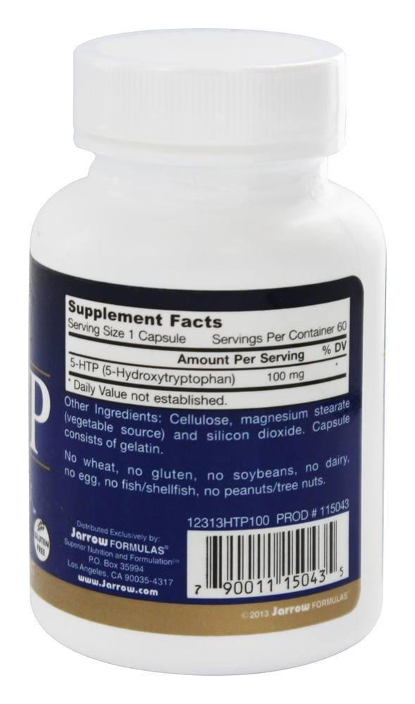 Suporte a Síntese de Serotonina 5-HTP 100 mg. - Cápsulas vegetarianas 60 Jarrow Formulas - Imagem 2