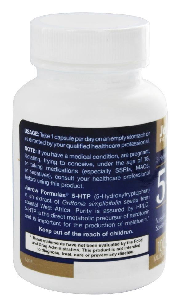 Suporte a Síntese de Serotonina 5-HTP 100 mg. - Cápsulas vegetarianas 60 Jarrow Formulas - Imagem 3