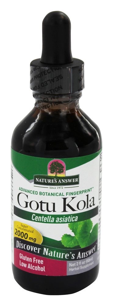 Álcool orgânico da erva de Gotu Kola - 2 fl. oz. Nature's Answer