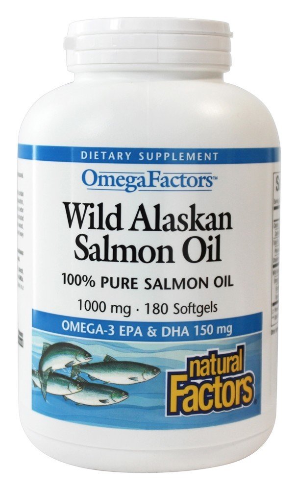 OmegaFactors Óleo de Salmão Selvagem do Alasca 1000 mg. - 180 Softgels Natural Factors