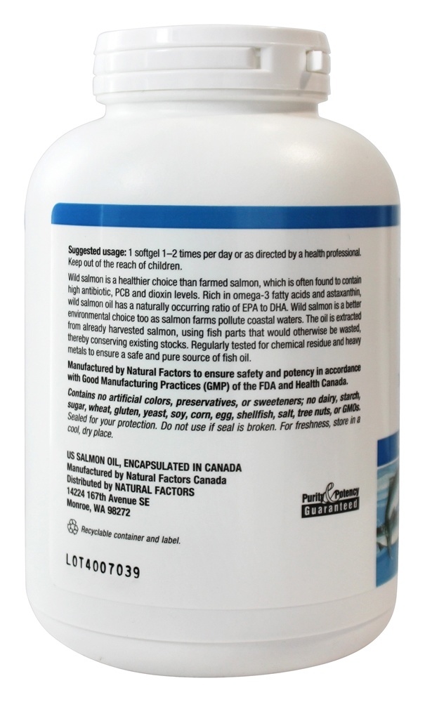 OmegaFactors Óleo de Salmão Selvagem do Alasca 1000 mg. - 180 Softgels Natural Factors - Imagem 3