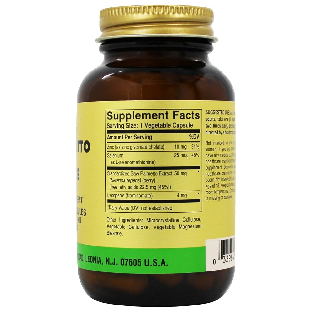 Complexo de Saw Palmetto & Lycopene - Cápsulas vegetarianas 50 Solgar - Imagem 2