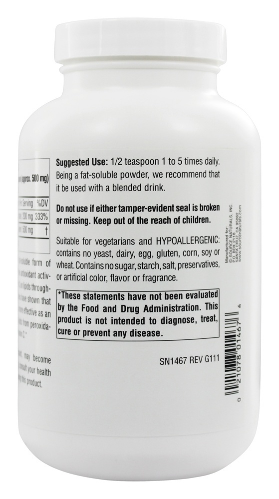 Ésteres de vitamina C solúvel em gordura de palmitato de ascorbila - 4 oz. Source Naturals - Imagem 3