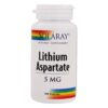 Comprar aspartato de lítio 5 mg. - cápsulas 100 solaray preço no brasil lítio vitaminas e minerais suplemento importado loja 1 online promoção -