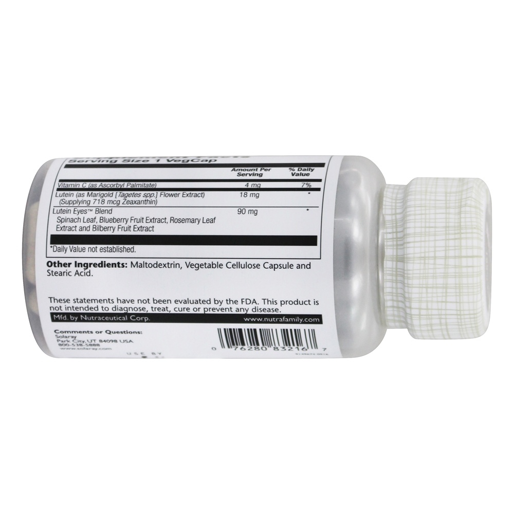 Lutein Eyes Potência Tripla 18 mg. - 60 Cápsula (s) vegetal (s) Solaray - Imagem 3