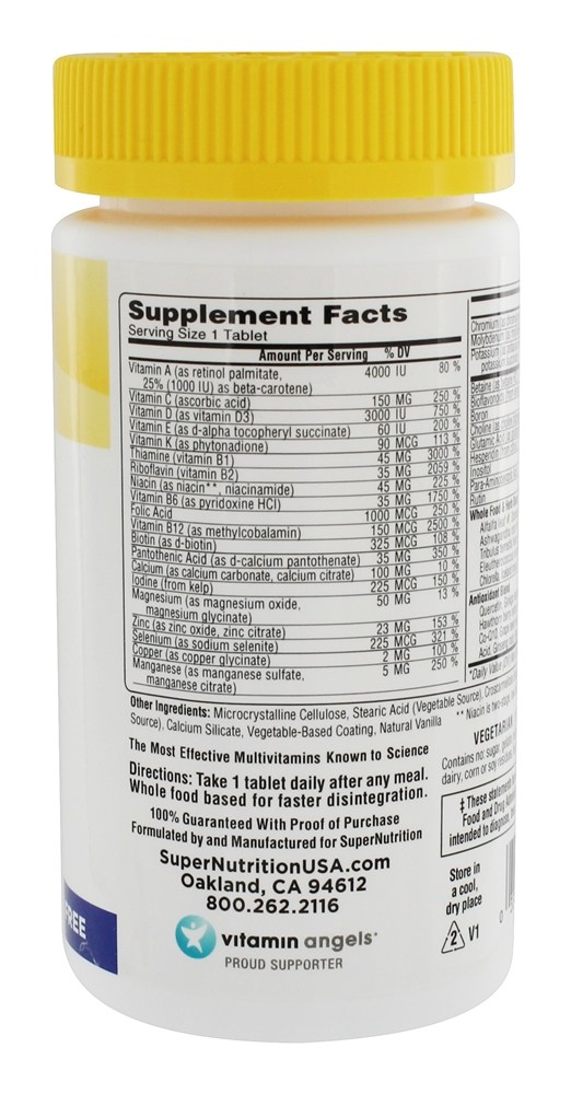 Simplesmente um multivitaminas do poder triplicar-se dos homens ferro livre - 90 Tablet (s) Super Nutrition - Imagem 2