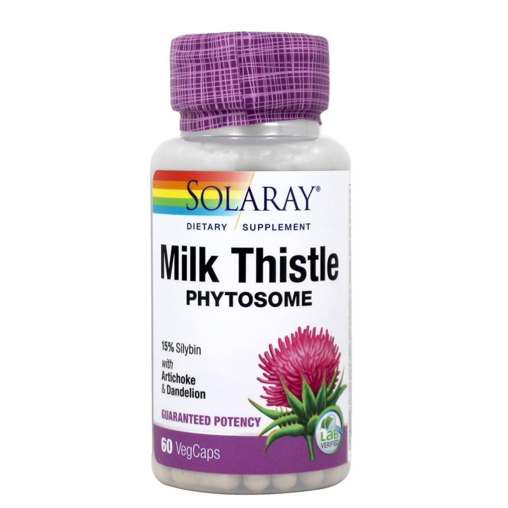 Phytosome do cardo de leite da potência garantida - Cápsulas 60 Solaray