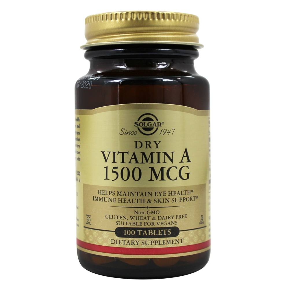 Vitamina A Seca 1500 UI - 100 Tablets Solgar